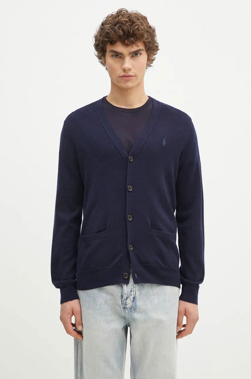 Пуловер Polo by Ralph Lauren RWS  Cardigan Wool Тъмно синьо | 710946144