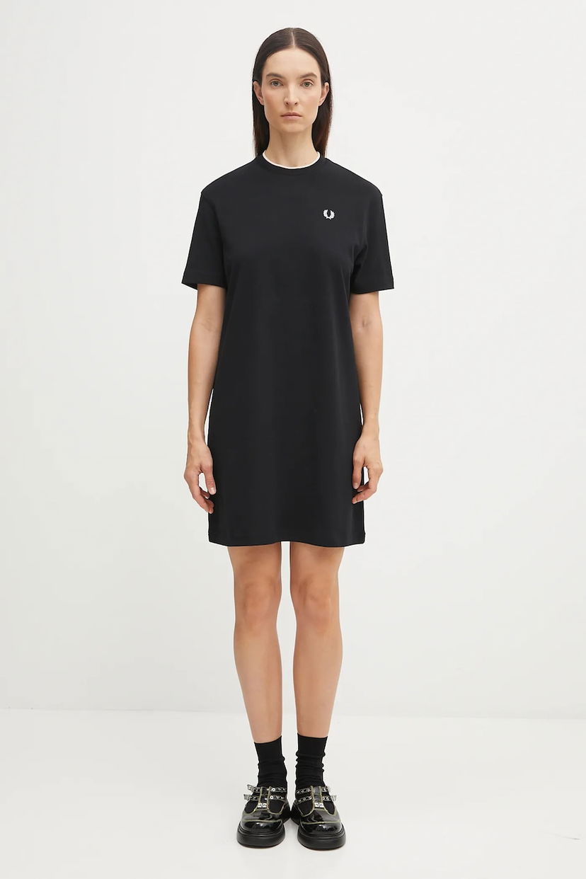 Pокля Fred Perry Fred Perry Oversize Mini T-Shirt Dress Черно | D1173
