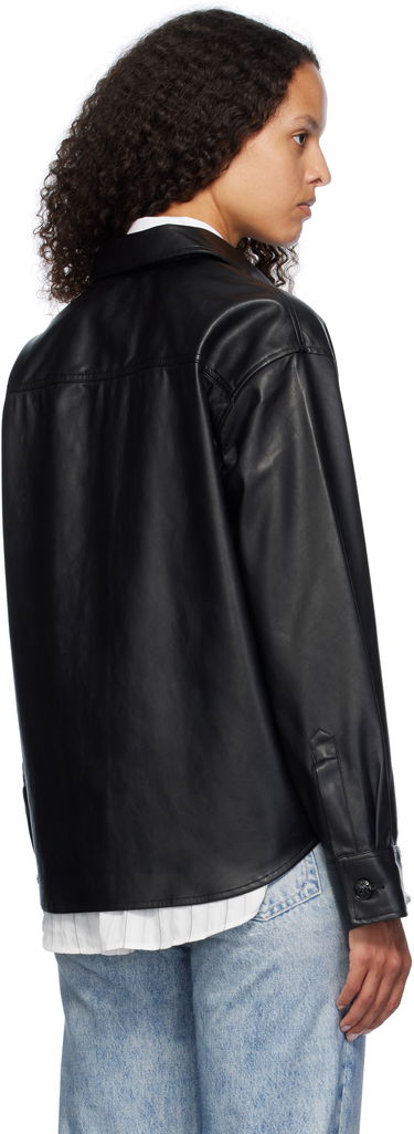 Риза rag & bone Rag & Bone Camilla Faux-Leather Shirt Черно | WCW24FA001GR01, 2