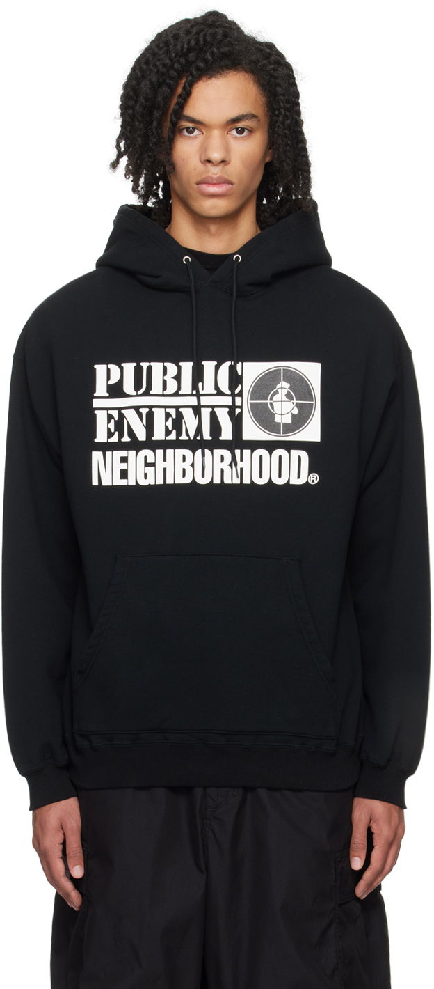 Суитчър Neighborhood PUBLIC ENEMY x Hoodie Черно | 232UWNH-CSM01, 0