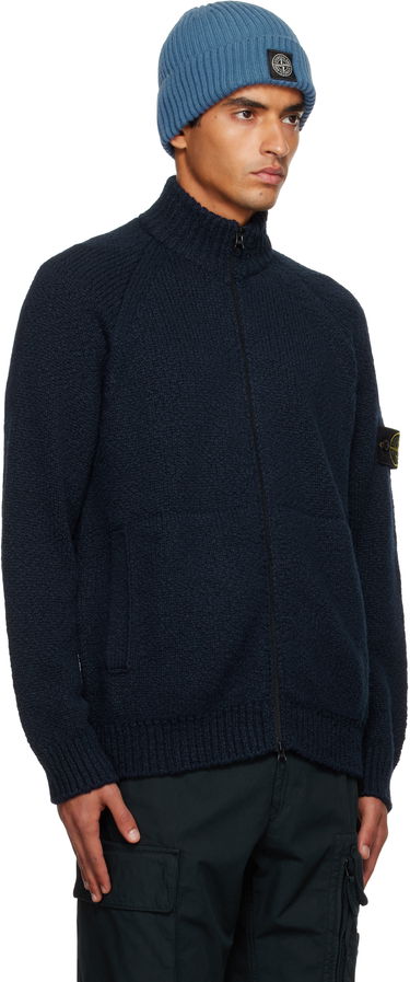 Пуловер Stone Island Stone Island Wool Zip Cardigan Тъмно синьо | K2S15 5100051 S00N1, 1