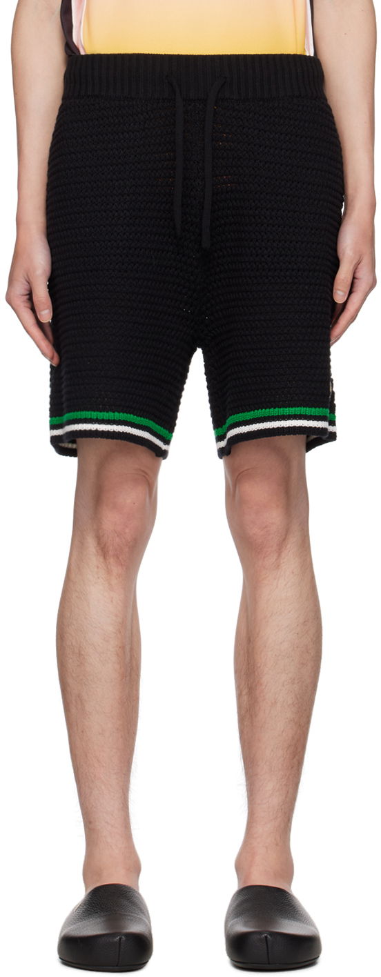 Къси панталони Casablanca Knit Tennis Shorts Черно | MPF24-KW-708-01