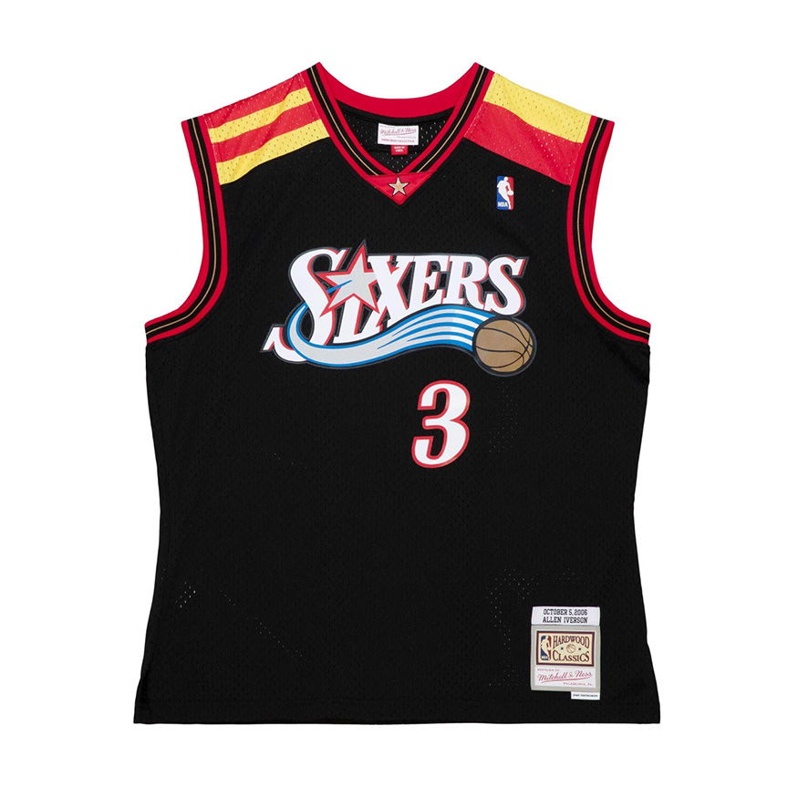 Фланелка Mitchell & Ness NBA Philadelphia 76ers Allen Iverson Alternate Spain Jersey Черно | SMJY4203-P7606AIVBLCK, 0