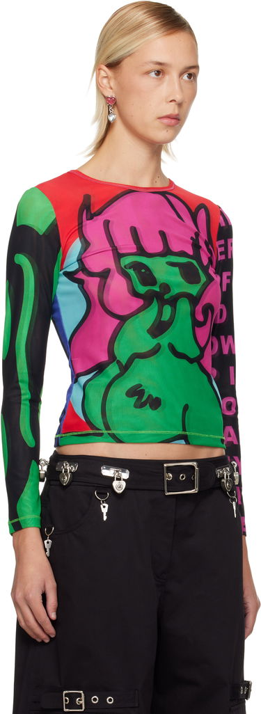 Тениска Chopova Lowena Graphic Print Tiny Mesh Long Sleeve T-Shirt Многоцветен | 2416, 1