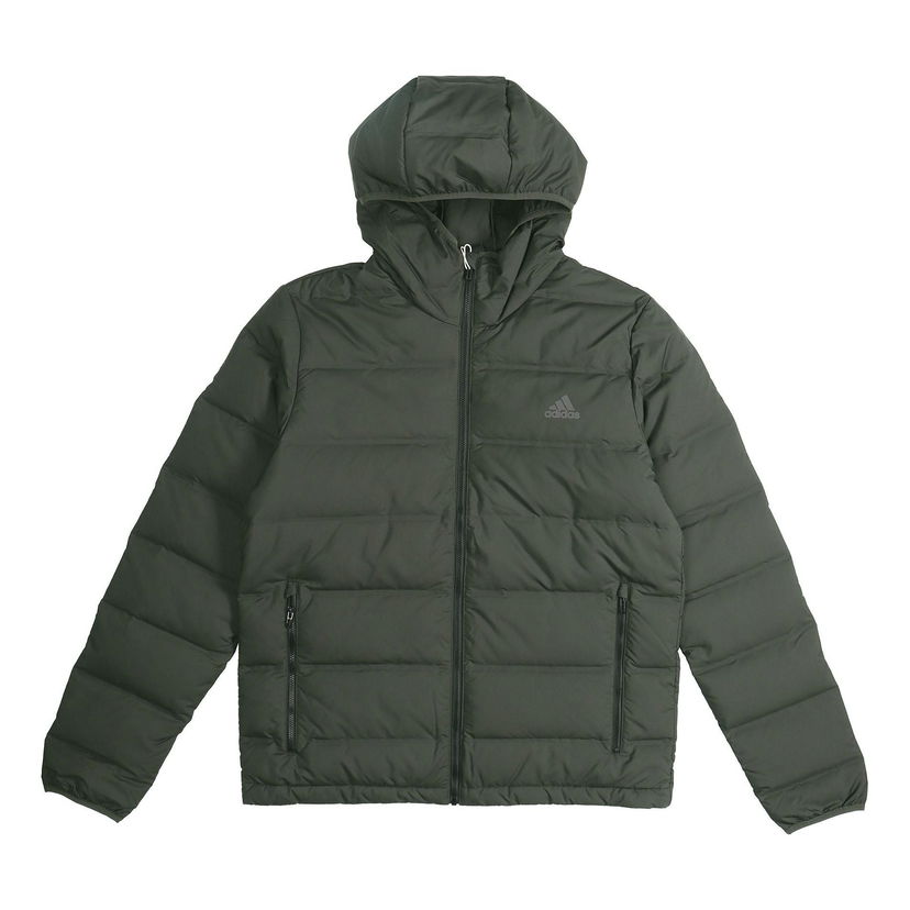 Пухо яке adidas Originals Helionic Hooded Down Jacket Зелено | DZ1427