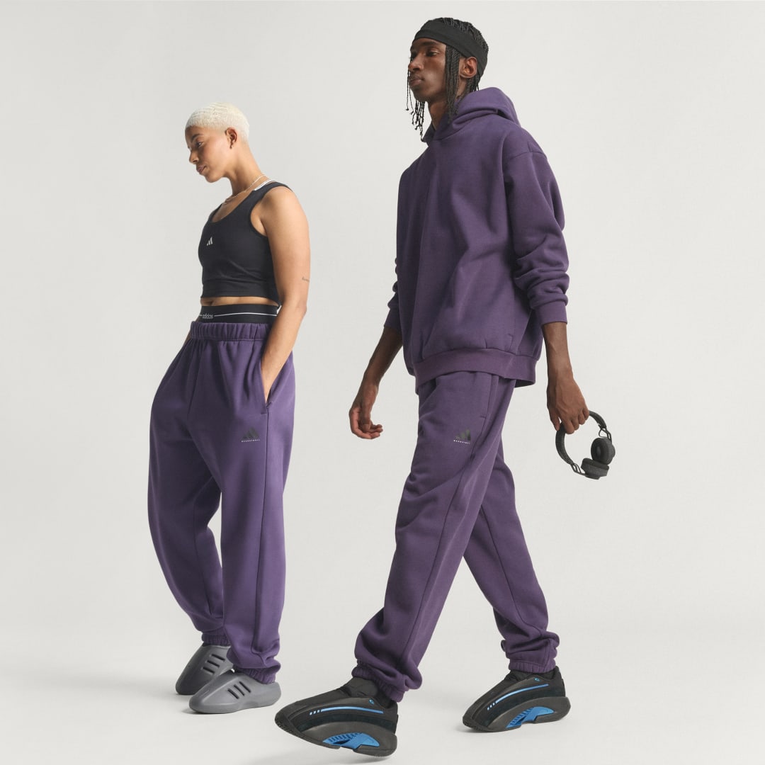 Спортни панталони adidas Performance Basketball Fleece Sweatpants Лилаво | JV6116, 0