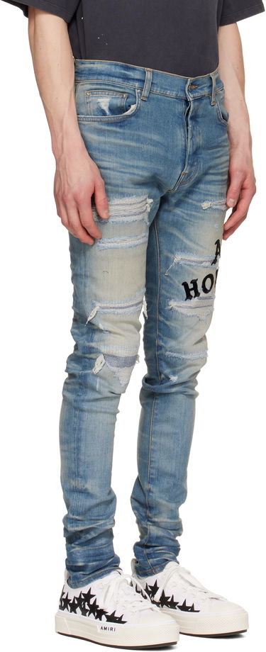 Дънки AMIRI AMIRI 'Hollywood' Repaired Jeans Синьо | AMDNSY1152, 1