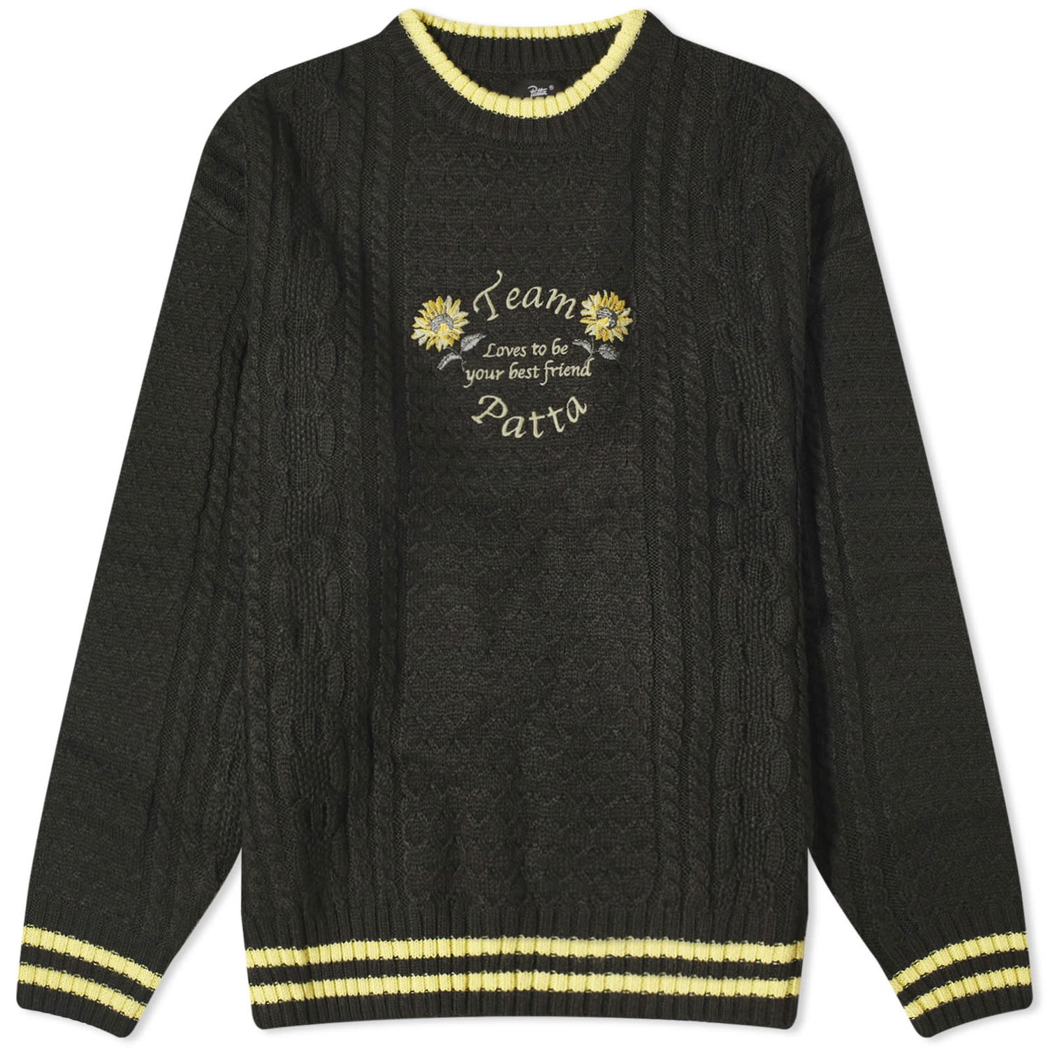 Пуловер Patta Loves You Cable Knit Зелено | POC-AW23-LOV-YOU-CKS-002, 0