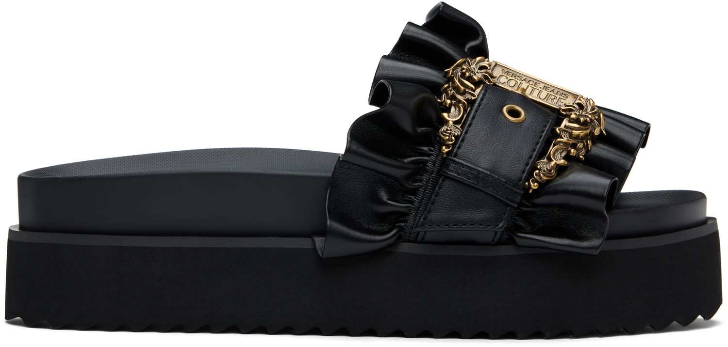 Аксесоари Versace Versace Jeans Couture Baroque Buckle Platform Sandals Черно | E78VA3SM5_E71570, 0
