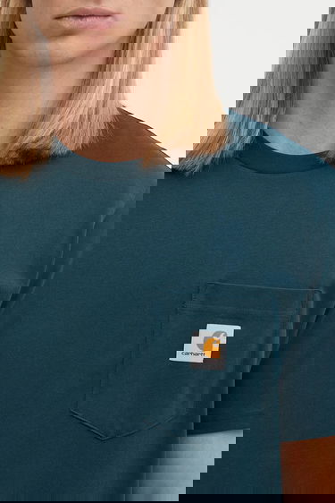 Тениска Carhartt WIP Short Sleeve Pocket T-Shirt Тюркоазено | I030434.0AUXX, 3