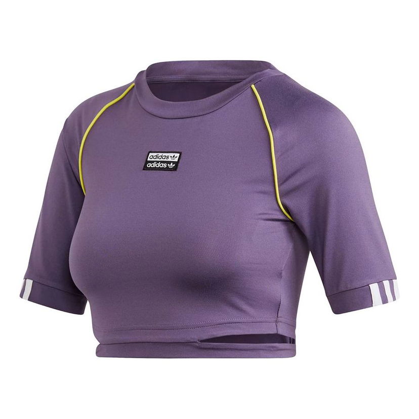 Съкратен топ adidas Originals Originals Cropped Short Sleeve T-Shirt Лилаво | FM2436