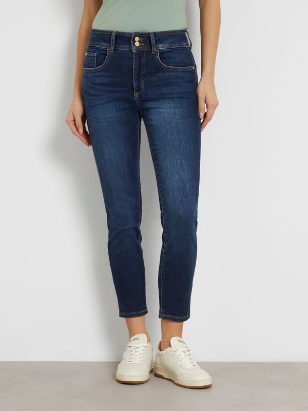 Панталони и дънки GUESS Mid Rise Skinny Denim Pant Синьо | W4GA80D3KI0