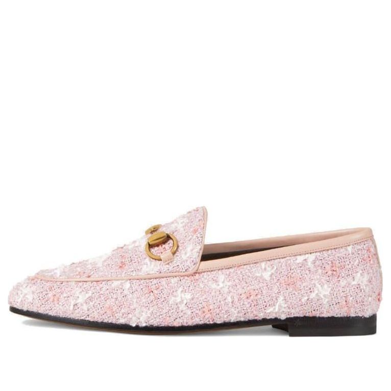 Кецове и обувки Gucci Gucci Jordaan Tweed Loafers Розово | 431467-GYV10-5760, 0