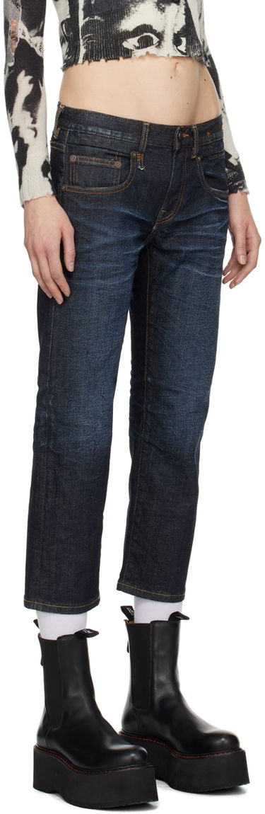 Дънки R13 R13 Boy Straight Cropped Jeans Синьо | R13W0091-D099A, 4