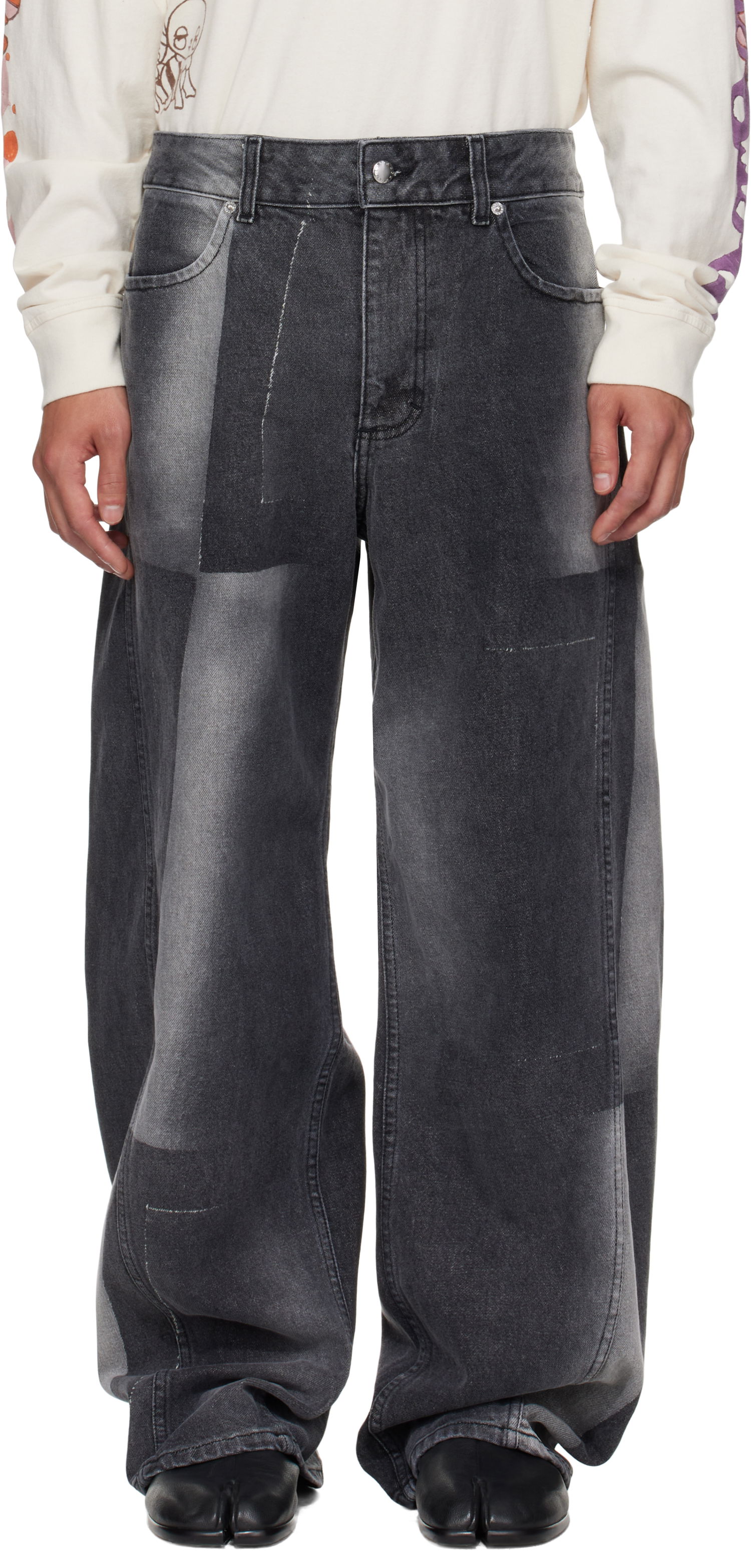 Дънки Eckhaus Latta Eckhaus Latta Bend Jeans Черно | 1225-EL-PF25-SF, 0