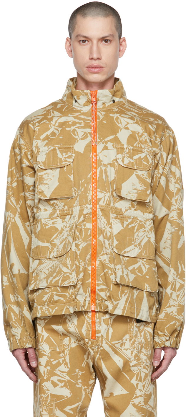Яке Aries Aries Crinkle Camo Cargo Jacket Бежово | FTAR71303, 0