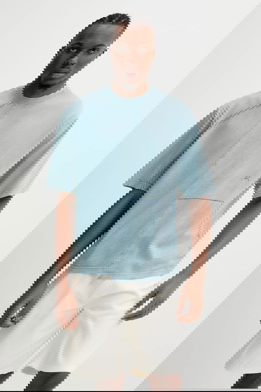 Тениска A-COLD-WALL* Deconstructed Stitch Detail Short Sleeve T-Shirt Синьо | ACWMTS208, 0