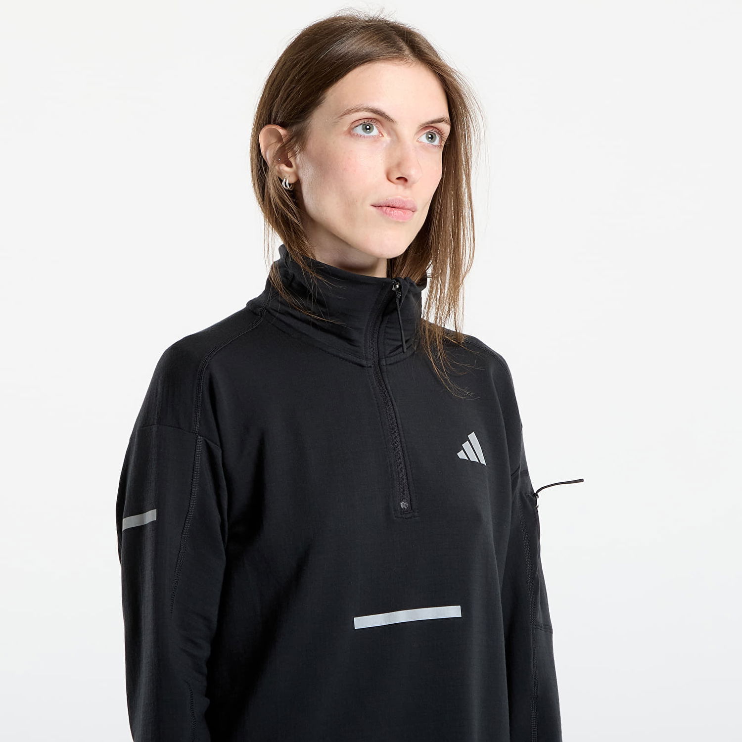 Суитчър adidas Performance Adi365 Running Climawarm+ Half-Zip Sweatshirt Черно | JP3842, 1
