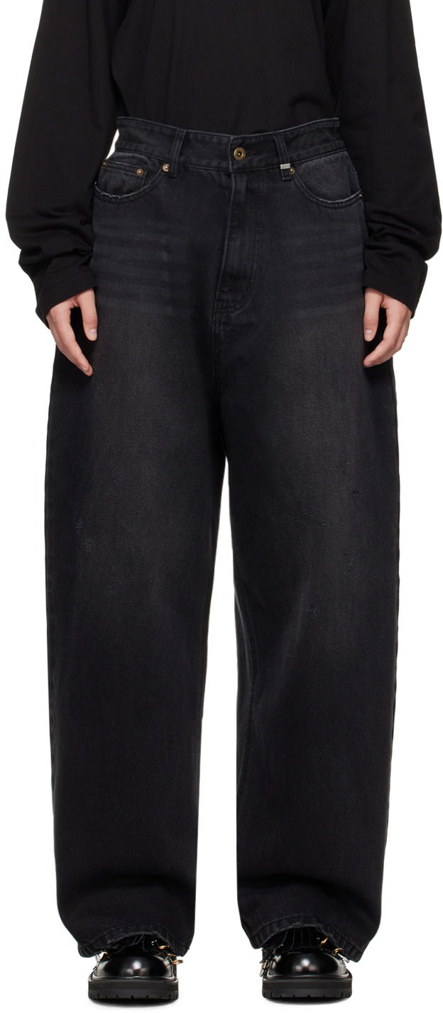 Дънки We11done We11done Washed Loose-Fit Jeans Черно | WD-DP2-24-349-W-BK, 0