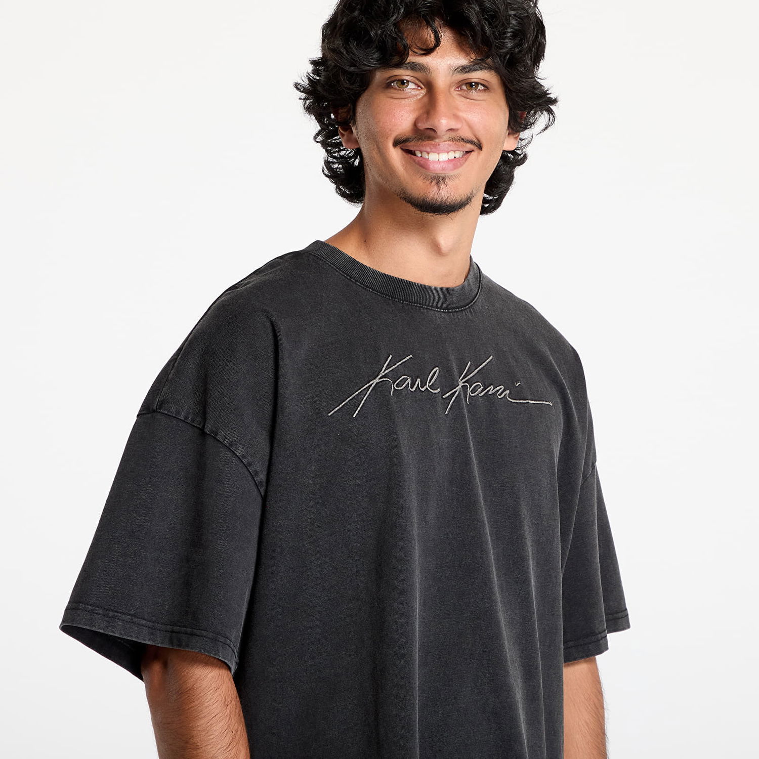 Тениска Karl Kani T-shirt Autograph Heavy Boxy Tee Black Черно | 60300101, 1