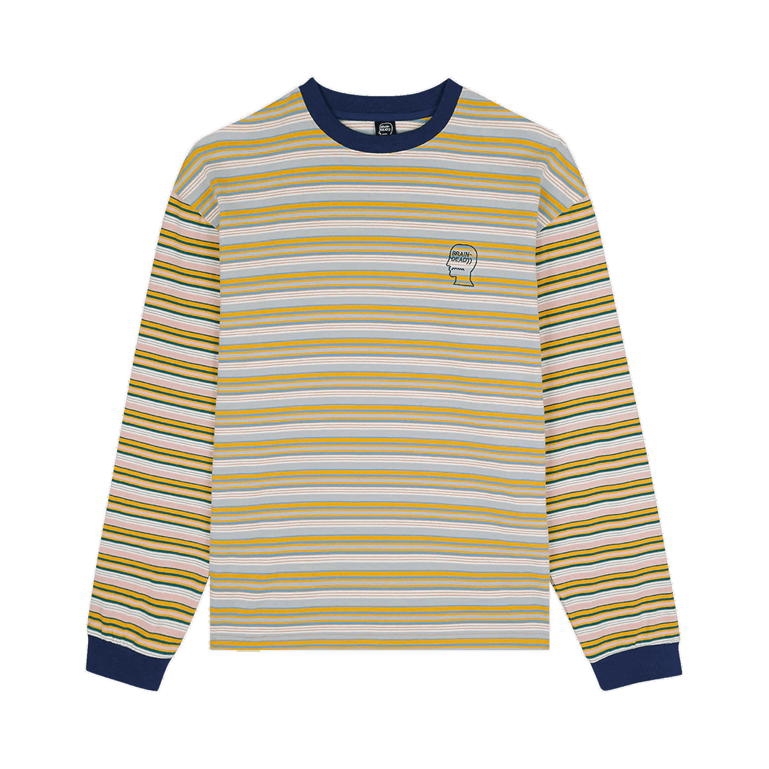 Тениска Brain Dead Nineties Blocked Striped Long-Sleeve Tee Бежово | BDP22T01002264NY01, 0