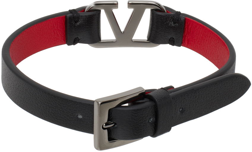 Гривна Valentino Garavani VLogo Signature Leather Bracelet Черно | 2Y0J0M67TCZ, 1