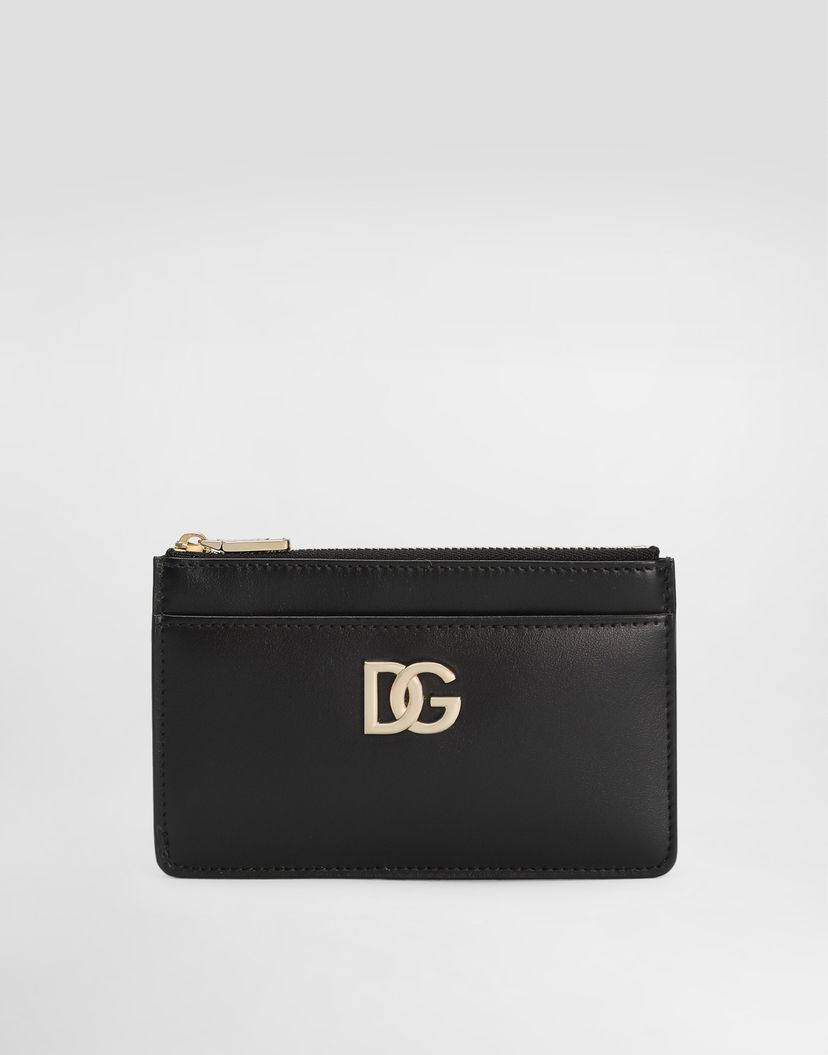 Портфейл Dolce & Gabbana Calfskin Card Holder With Dg Logo Черно | BI1261AW57680999