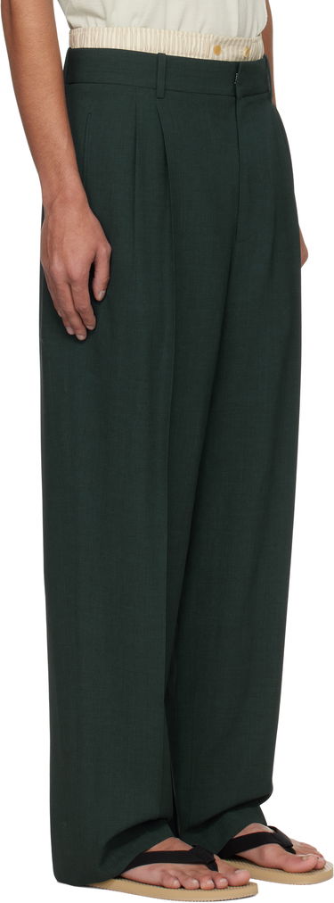 Панталони The Row The Row Silas Pleated Trousers Зелено | 909-W3685, 1