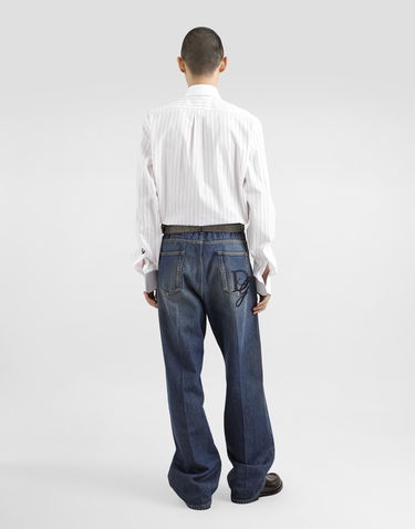 Риза Dolce & Gabbana Dolce & Gabbana Striped Cotton Shirt with Jeweled Buttons Бяло | G5MM4ZFR50NS8051, 2