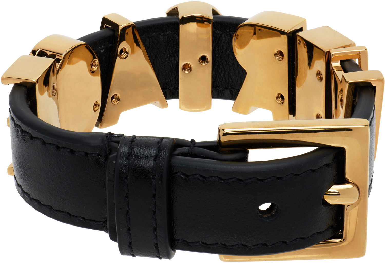 Гривна Versace Versace Logo Leather Bracelet Черно | 1019930_1A00637, 1
