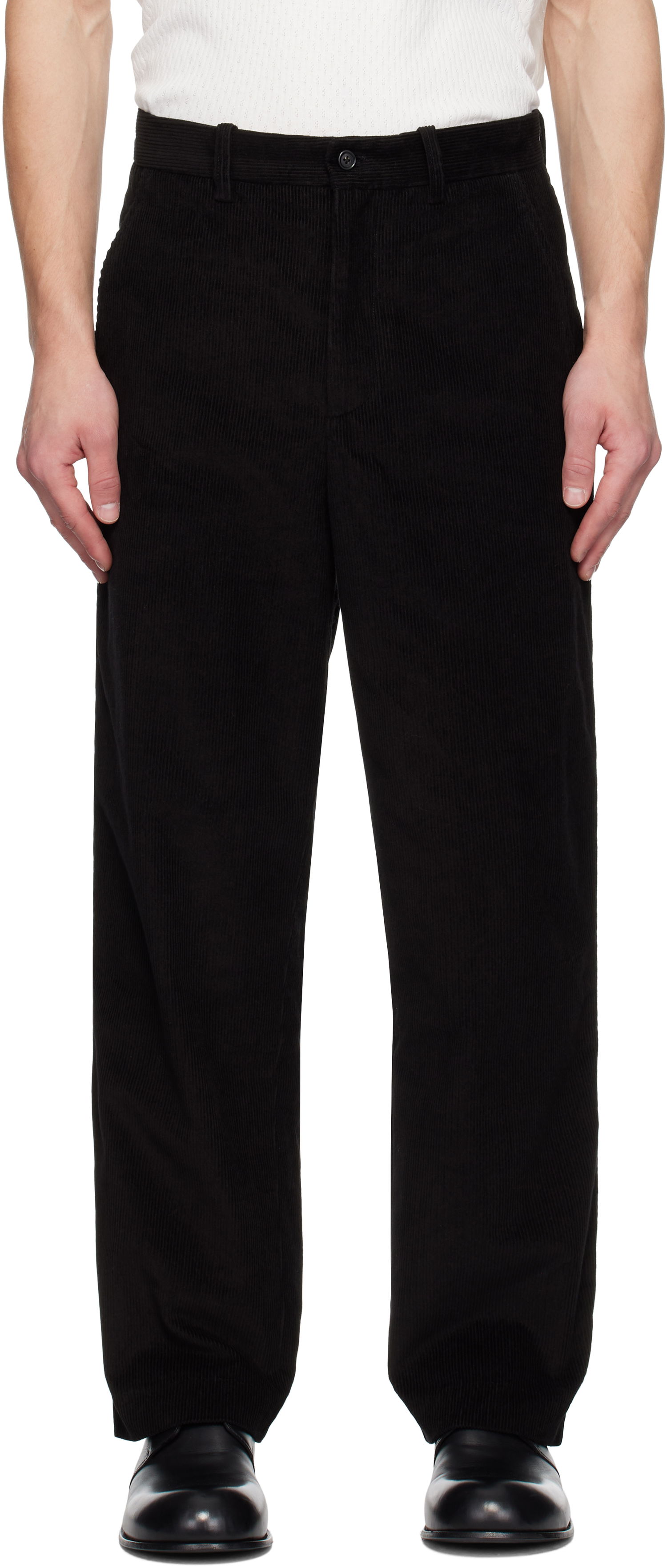 Карго панталони Bode Bandstand Standard Corduroy Trousers Черно | MRF24BT022, 0