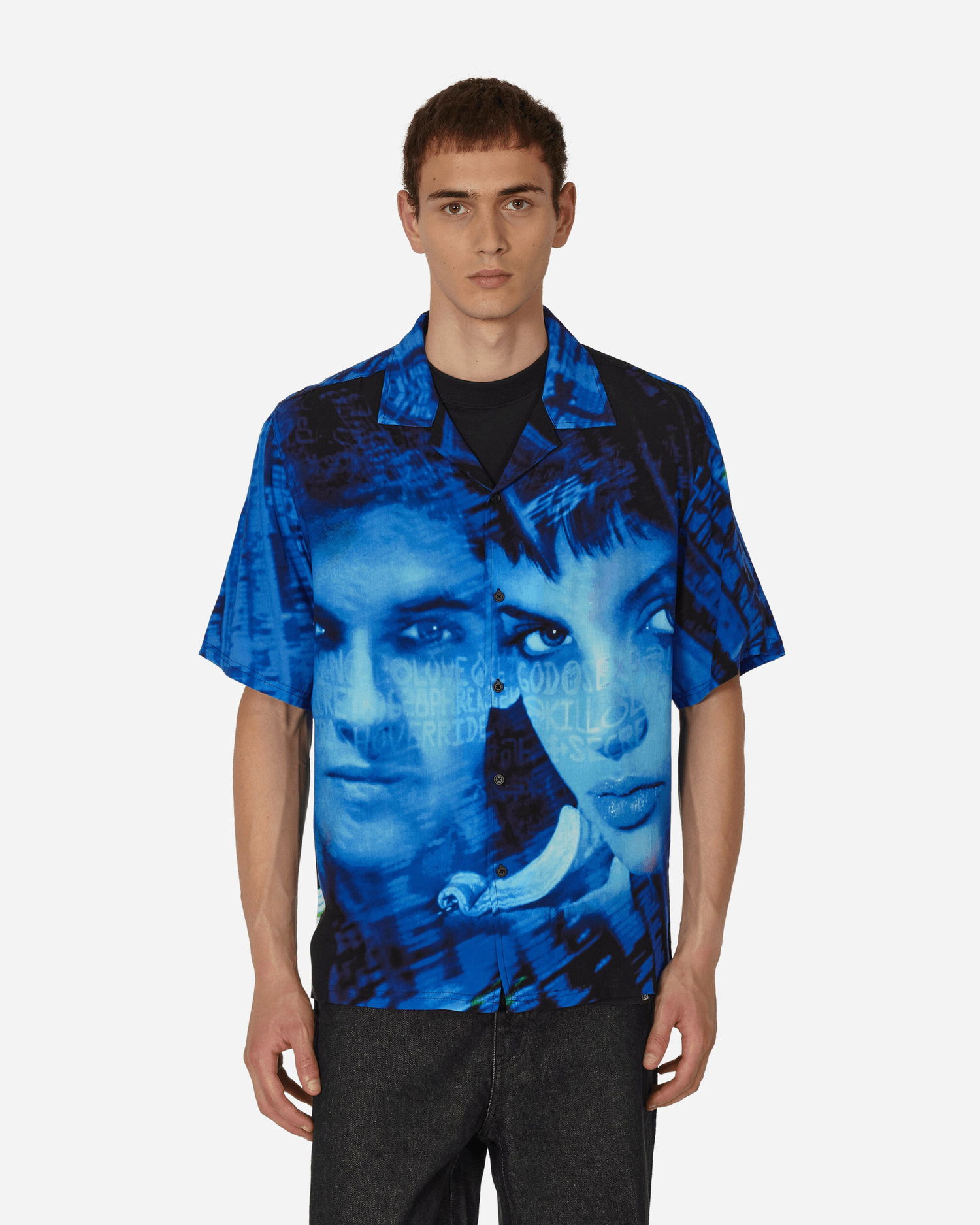 Риза Pleasures Virus Rayon Button Down Тъмно синьо | P23F061 BLACK, 1