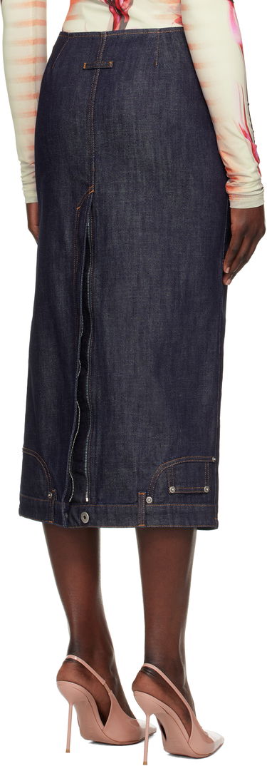 Пола Jean Paul Gaultier Jean Paul Gaultier 'The Inverted' Denim Midi Skirt Синьо | 25/33-F-JU146-D019-55, 2