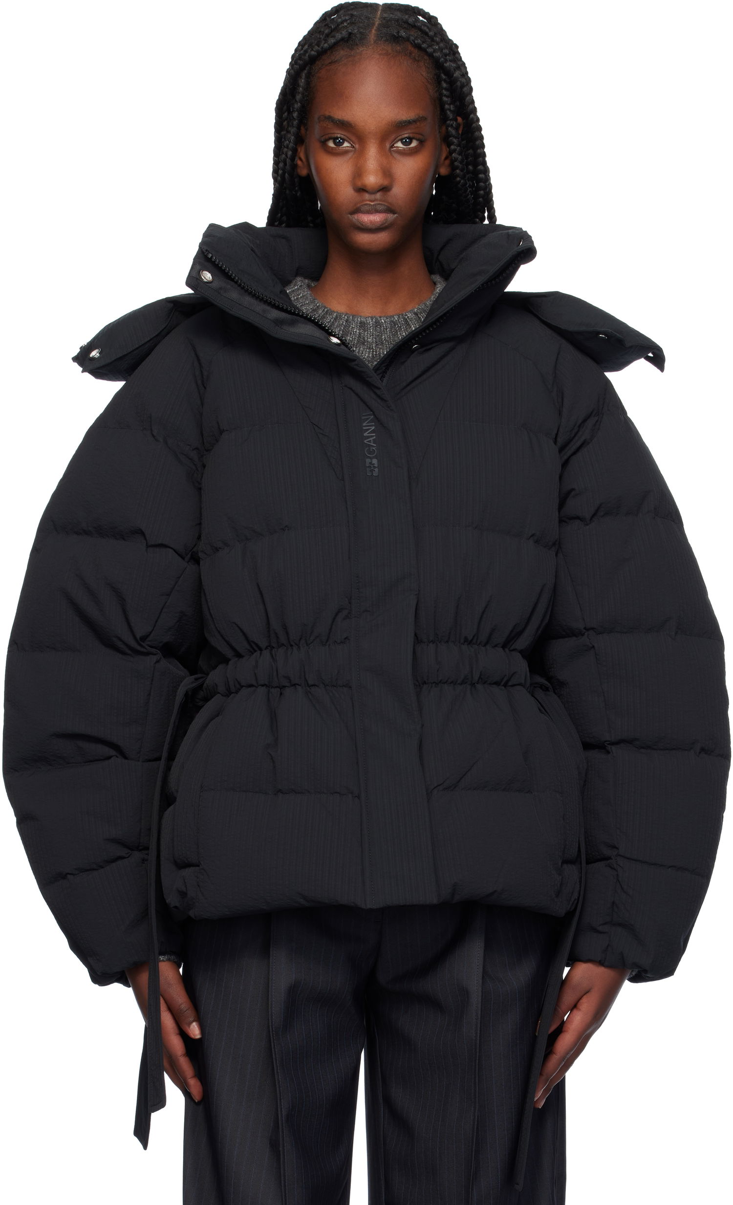 Пухо яке GANNI Oversized Down Puffer Jacket Черно | F9496, 0