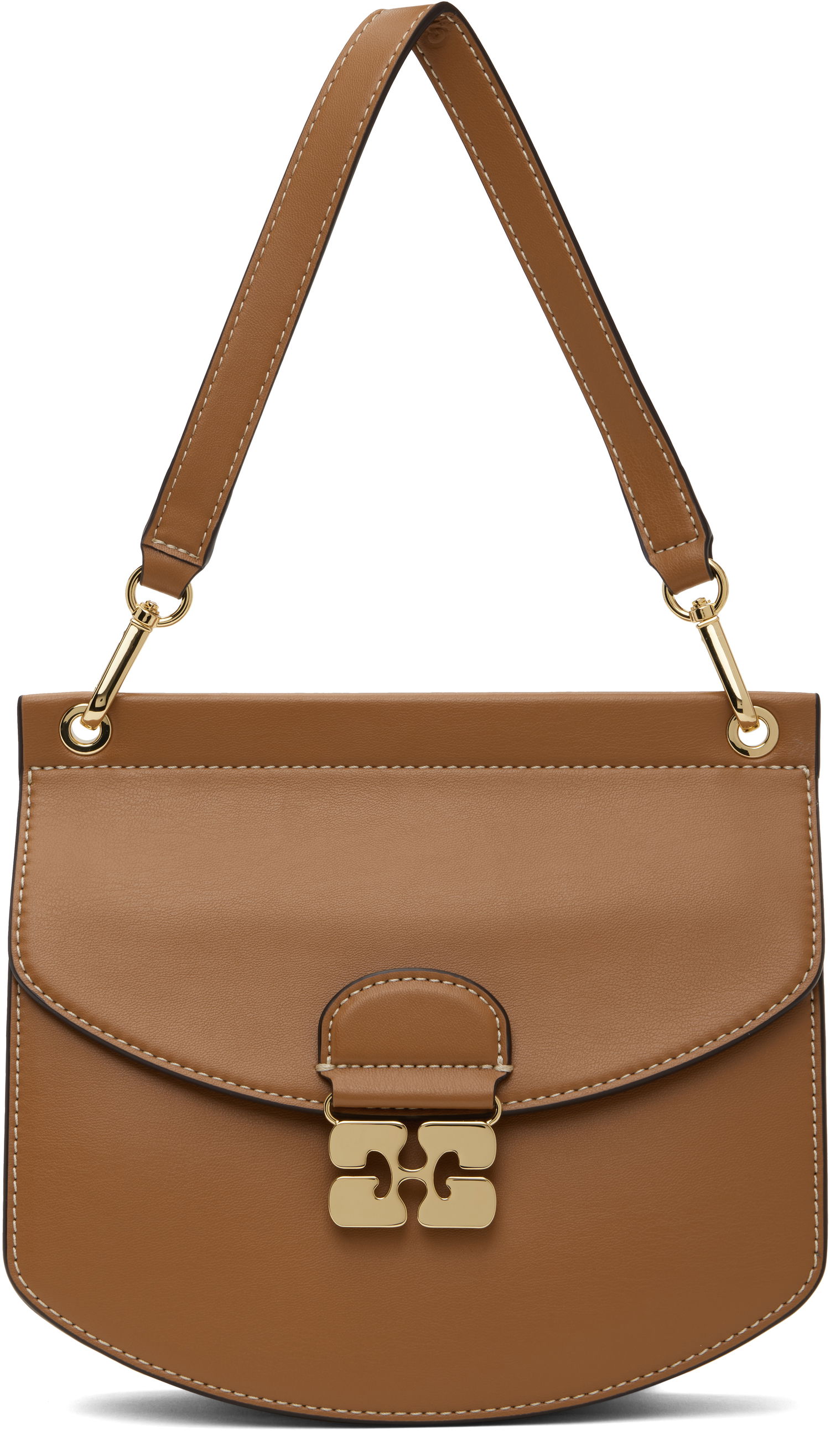 Дамска чанта GANNI GANNI Small Apo-G Shoulder Bag Кафяво | A6448, 0