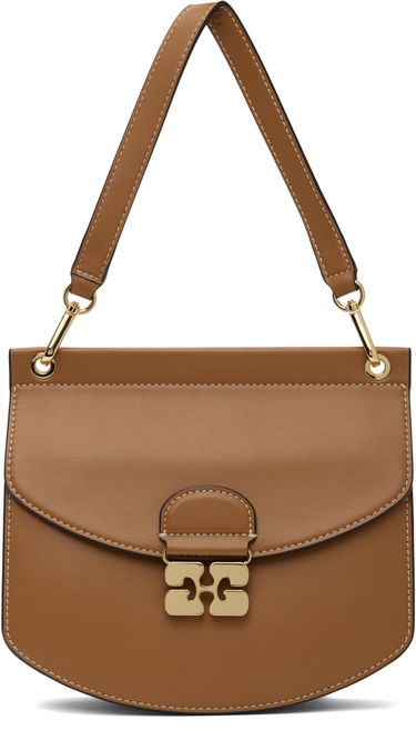 Дамска чанта GANNI GANNI Small Apo-G Shoulder Bag Кафяво | A6448, 0