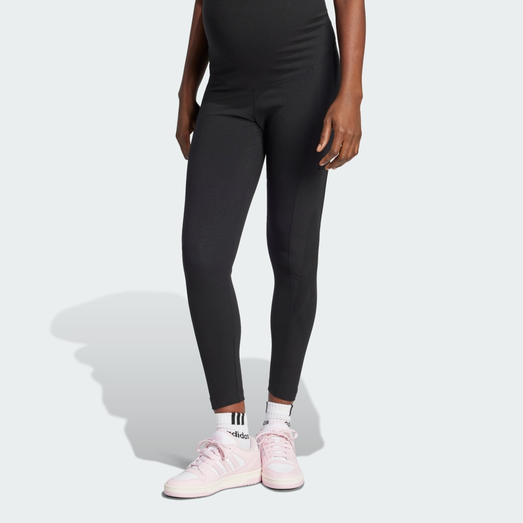 Клинове adidas Performance Rib High-Waist 7/8 Maternity Leggings Черно | JJ4632, 0
