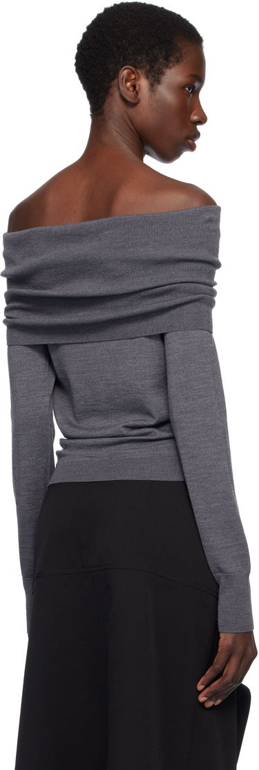 Пуловер Stella McCartney Stella McCartney Off-The-Shoulder Light Wool Sweater Сиво | 6K10403S2598, 2