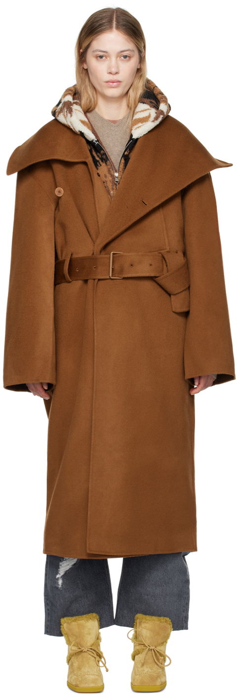 Палта JW Anderson Brown Wrap Coat Кафяво | CO0307-PG1592, 0