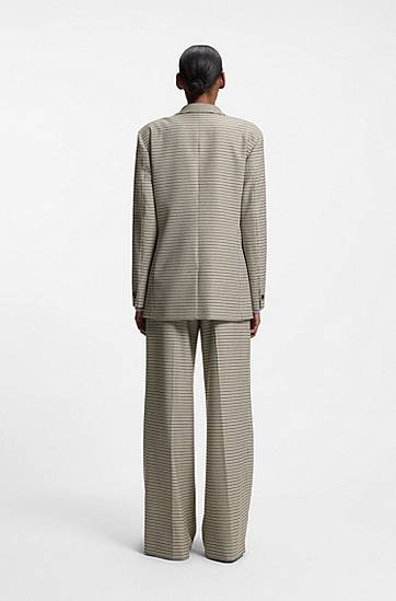 Яке BOSS Relaxed-fit double-breasted blazer with micro houndstooth Многоцветен | 50554439, 1