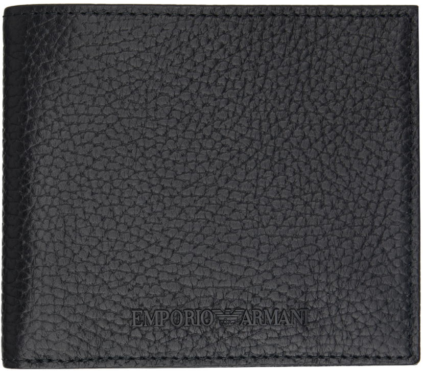 Портфейл Emporio Armani Tumbled Leather Wallet Черно | Y4R168 Y068E