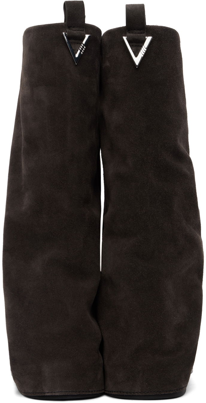 Облекло The Attico Attico Robin Suede Slouch Boots Сиво | 246WS798 L007, 1