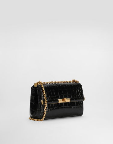 Чанта през рамо Dolce & Gabbana Dolce & Gabbana Marlene City Mini Polished Alligator Shoulder Bag Черно | BB7766A2R0880999, 2