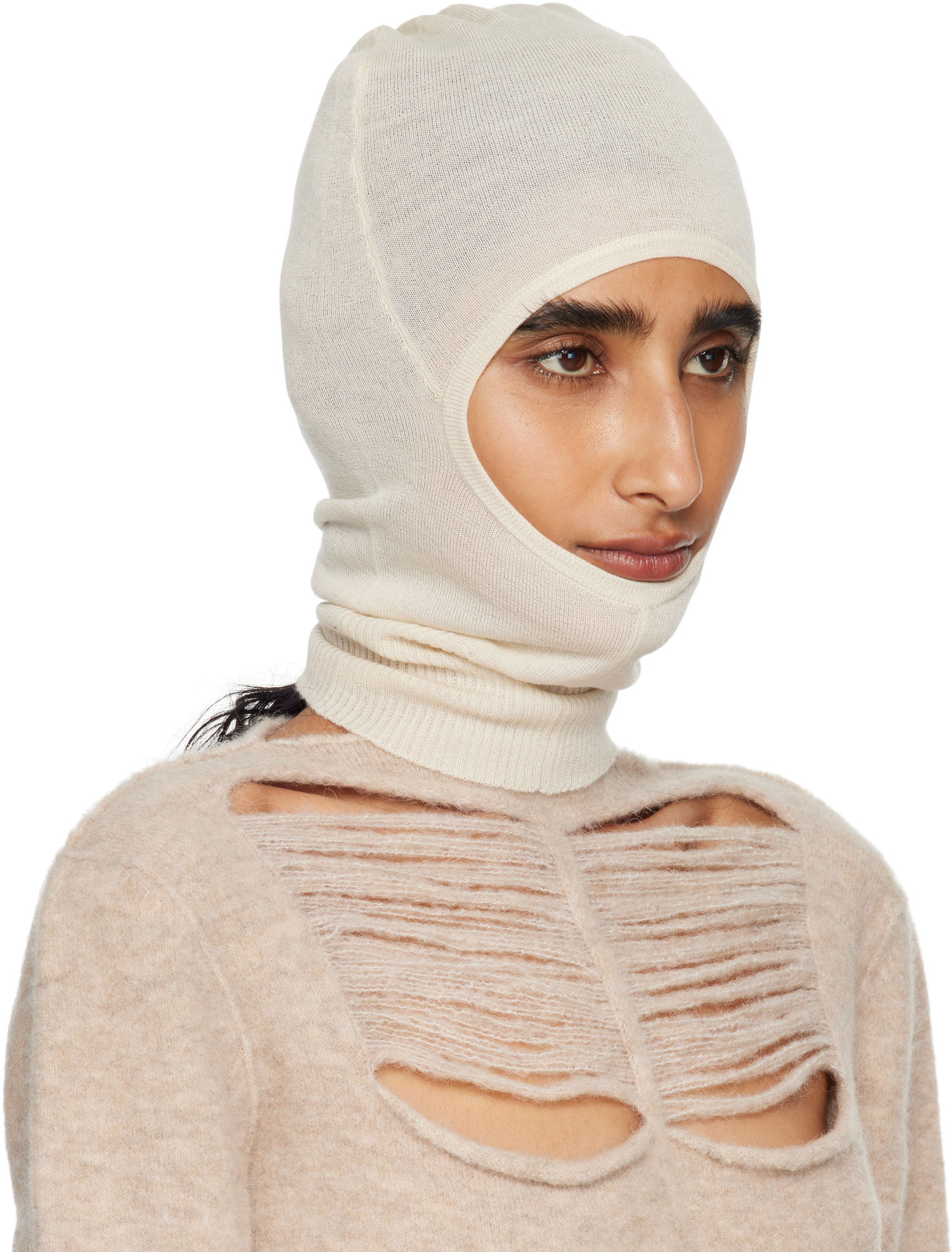 Шапка Rick Owens Rick Owens Concordians Skull Balaclava Бяло | RP02E4478 M, 1