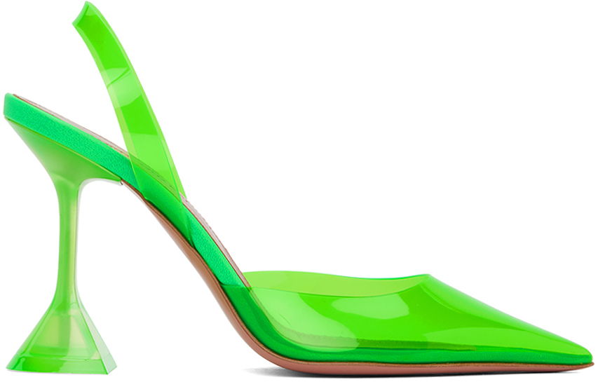 Кецове и обувки Amina Muaddi Sling Back Heels Зелено | HOLLI GLASS SLING CL PVC, 0