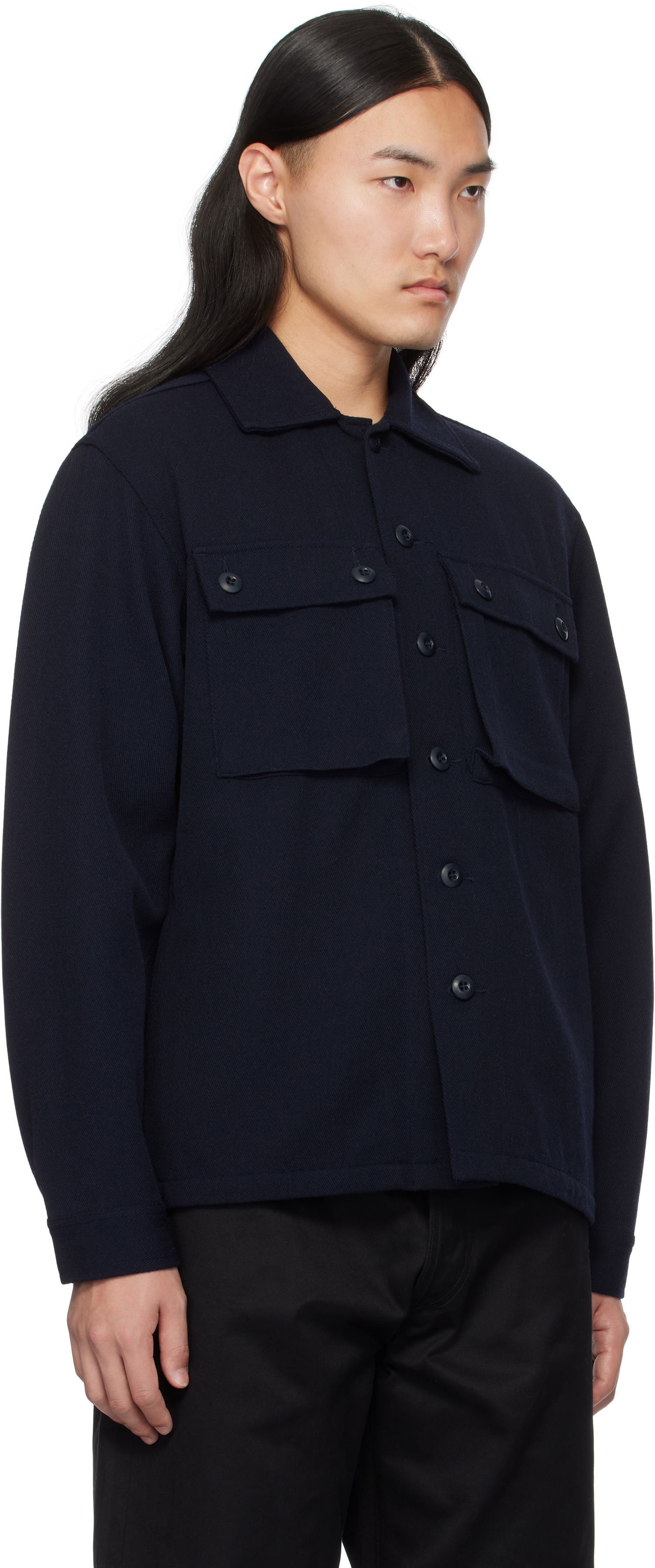 Яке BEAMS BEAMS PLUS Wool Kersey Military Shirt Jacket Тъмно синьо | 38180588791, 1
