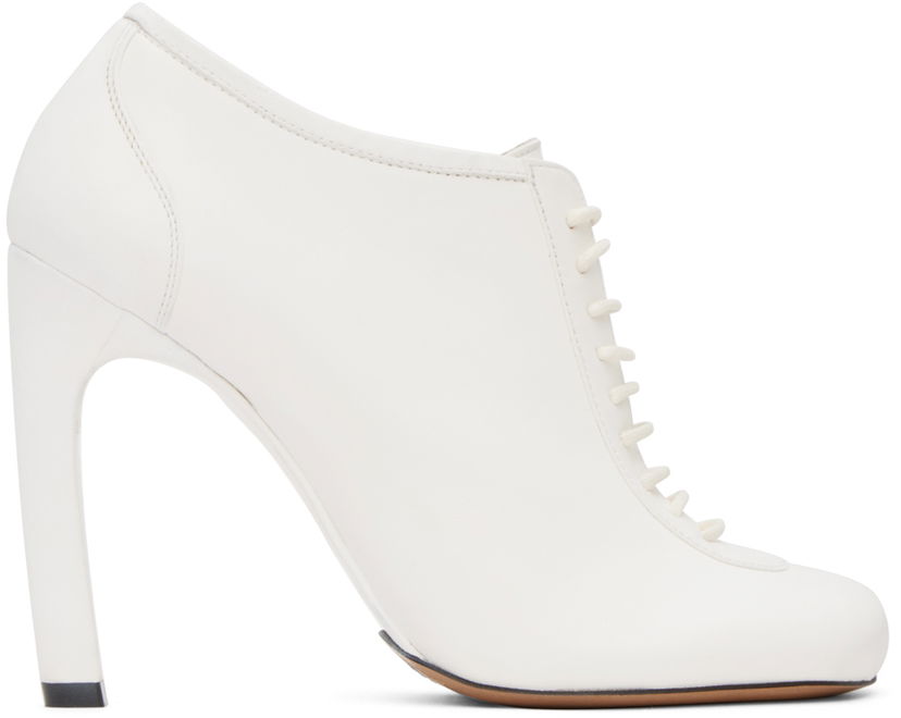 Кецове и обувки Dries Van Noten Dries Van Noten Lace-Up Low Ankle Heels Бяло | 0020 DD396