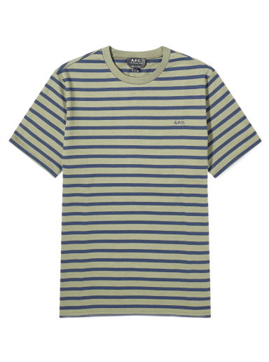 Тениска A.P.C. Emilien Stripe T-Shirt Зелено | COGWT-H26343-JAA