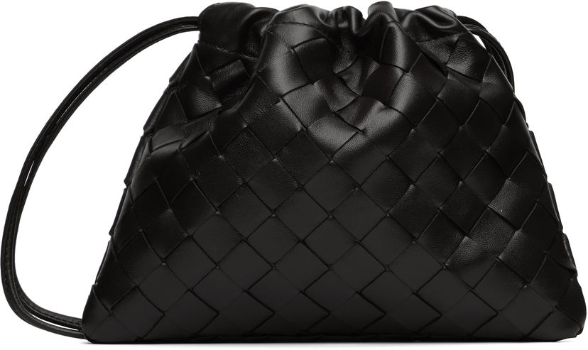 Дамска чанта Bottega Veneta Bottega Veneta Small Intrecciato Leather Pouch Черно | 816987 V3IV1