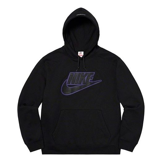 Суитчър Supreme Leather Applique Hoodie Черно | SUP-FW19-10721